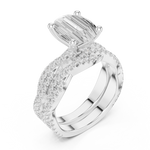 Gold Ring DDLR-300, Oval center stone, White Gold, view 2