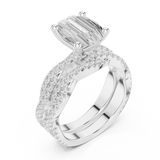 Gold Ring DDLR-300, Oval center stone, White Gold, view 2