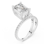 Gold Jewelry L35-39, Emerald center stone, White Gold, view 2