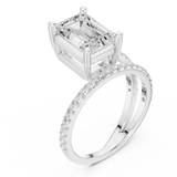 Gold Jewelry L35-39, Emerald center stone, White Gold, view 2