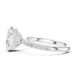 Gold Ring DDLR-161, Oval center stone, White Gold, view 3