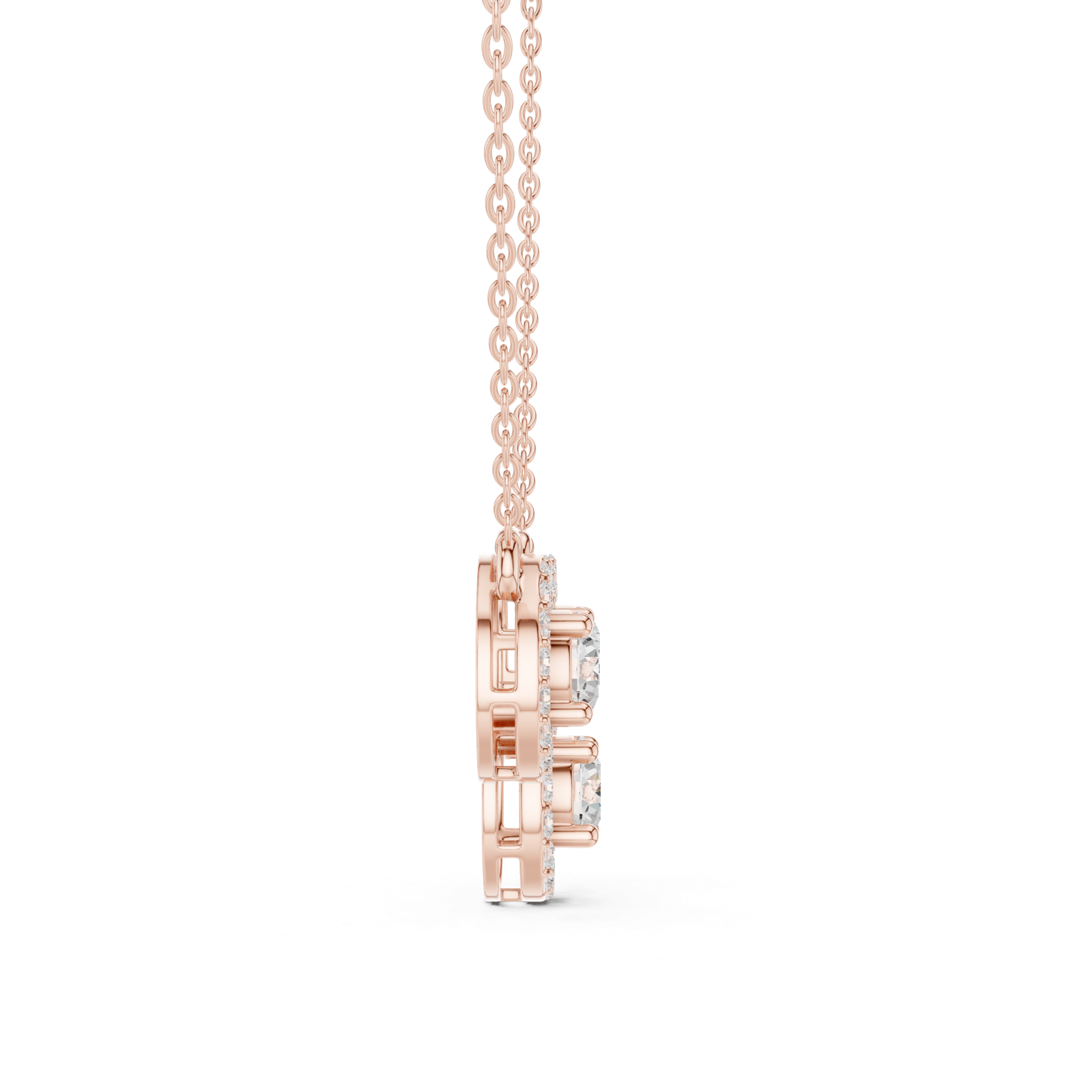 Gold Necklace ALJPD-499, Rose Gold, view 3