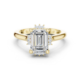 Gold Jewelry, Emerald center stone, Yellow Gold