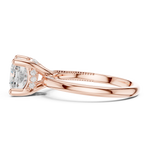 Gold Ring, Cushion center stone, Rose Gold, view 3