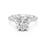 Gold Ring DDLR-260, Heart center stone, White Gold, view 4
