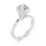 Gold Ring DDLR-176, Cushion center stone, White Gold, view 2