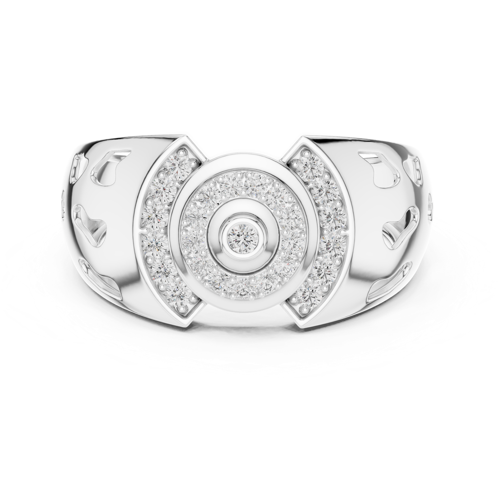 Gold Ring LR-01 (42), White Gold, view 4