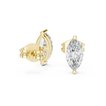 14K Solid Gold Lab Diamond Stud Earrings, Yellow Gold, view 1