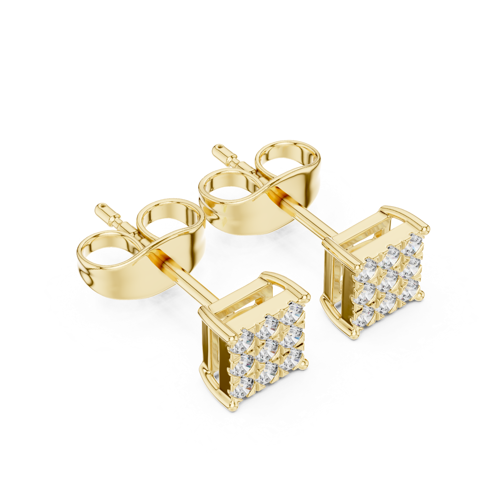 Gold Earrings 9-10099E, Yellow Gold, view 2