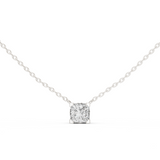 14K Solid Gold Lab Diamond Solitaire Pendant Necklace, White Gold