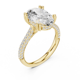 Gold Ring DDLR-260, Oval center stone, Yellow Gold, view 2