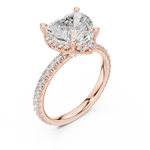 Gold Ring DDLR-172, Heart center stone, Rose Gold, view 2