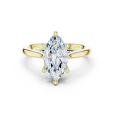 Gold Ring DDLR-163, Marquise center stone, Yellow Gold