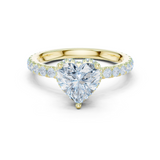 Gold Ring DDLR-165, Heart center stone, Yellow Gold