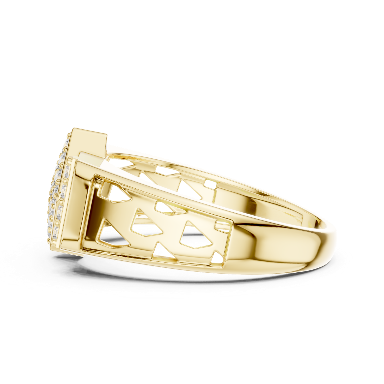 Gold Ring LR-01 (44), Yellow Gold, view 3
