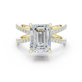 Gold Jewelry, Emerald center stone, Yellow Gold