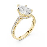 Gold Ring DDLR-258, Pear center stone, Yellow Gold, view 2