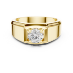 14K Solid Gold Lab Diamond Solitaire Ring, Yellow Gold, view 4
