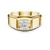 14K Solid Gold Lab Diamond Solitaire Ring, Yellow Gold, view 4