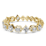 14K Solid Gold Lab Diamond Bracelet, Yellow Gold, view 1