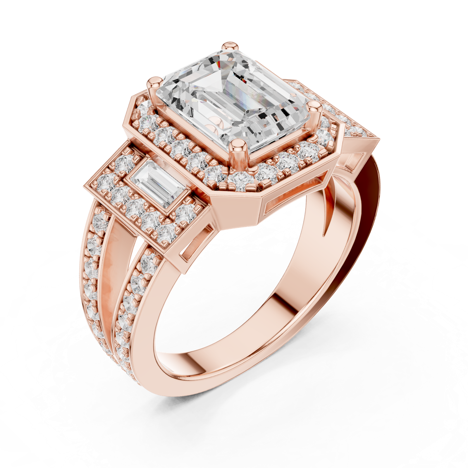 Gold Ring DDLR-266, Rose Gold, view 2