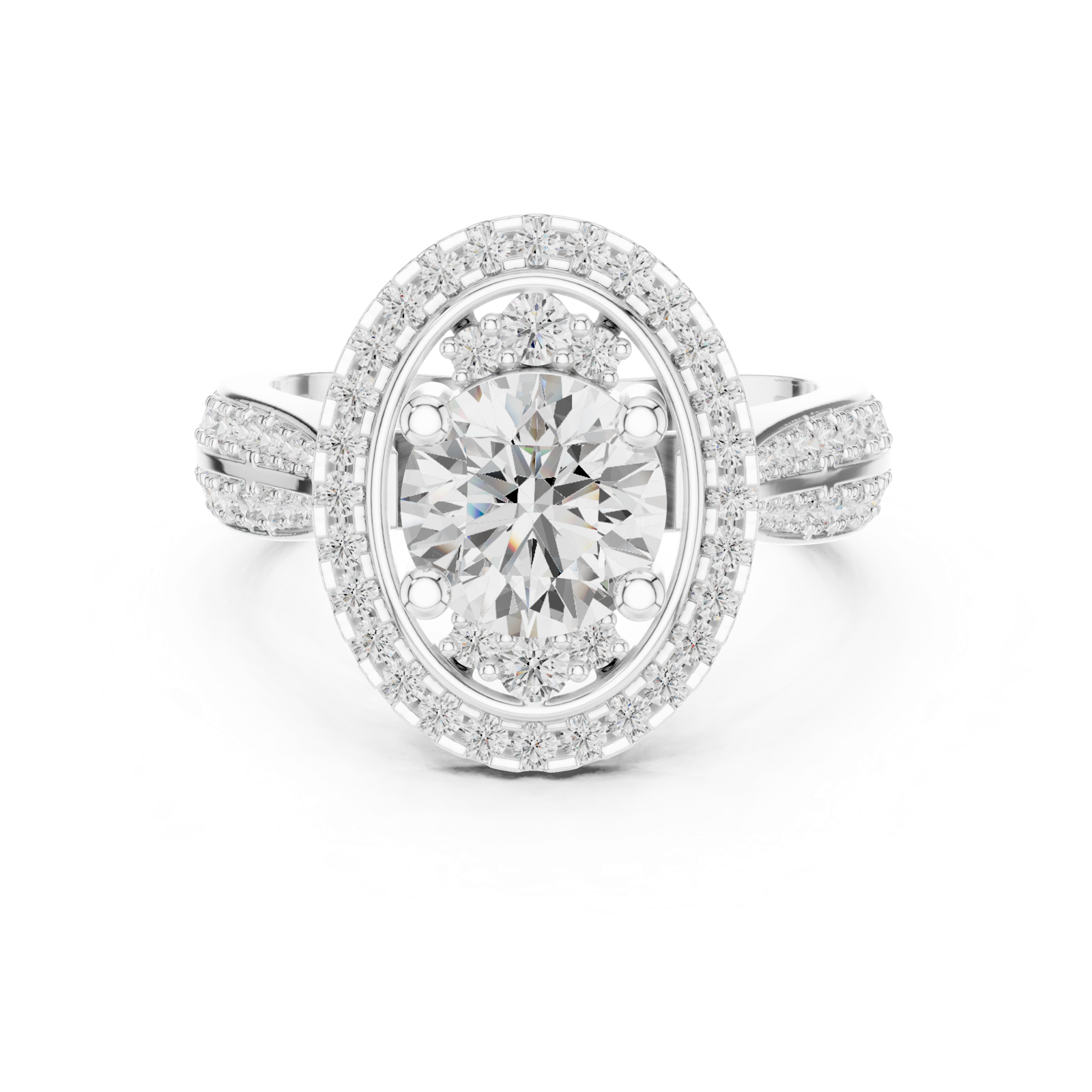 Gold Ring DDLR-401, White Gold, view 4