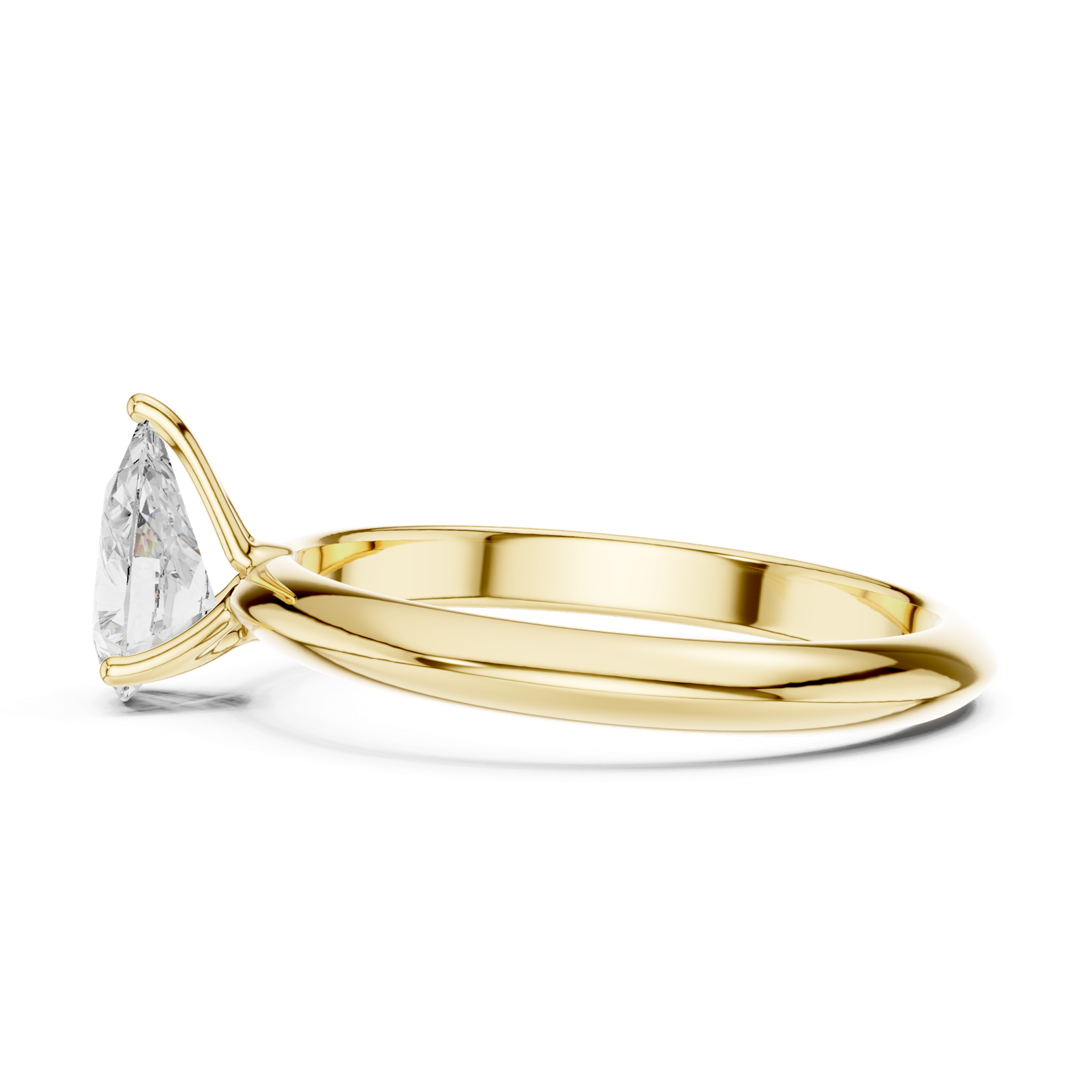 Gold Jewelry L36-6, Pear center stone, Yellow Gold, view 3