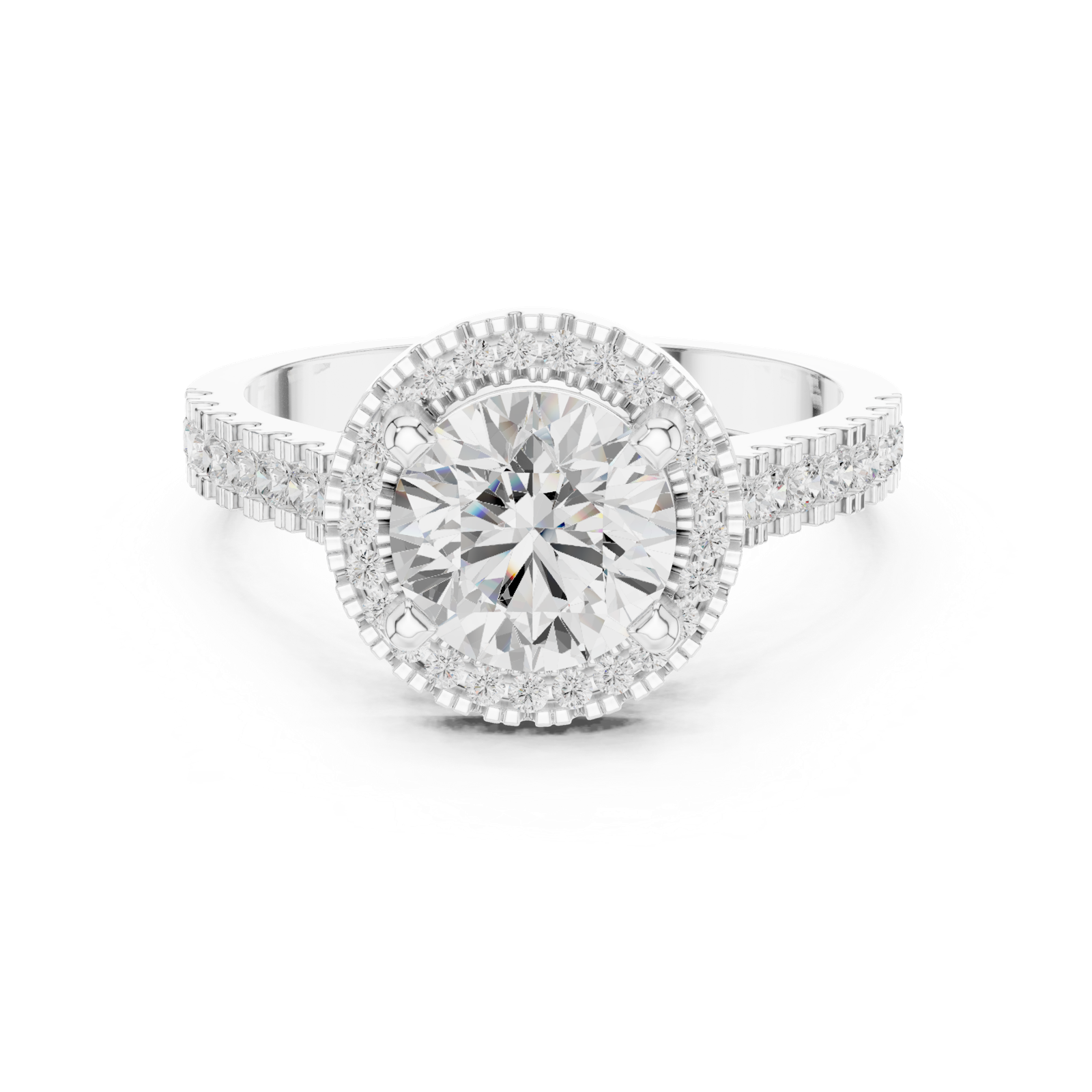 Gold Ring DDLR-345, White Gold, view 4