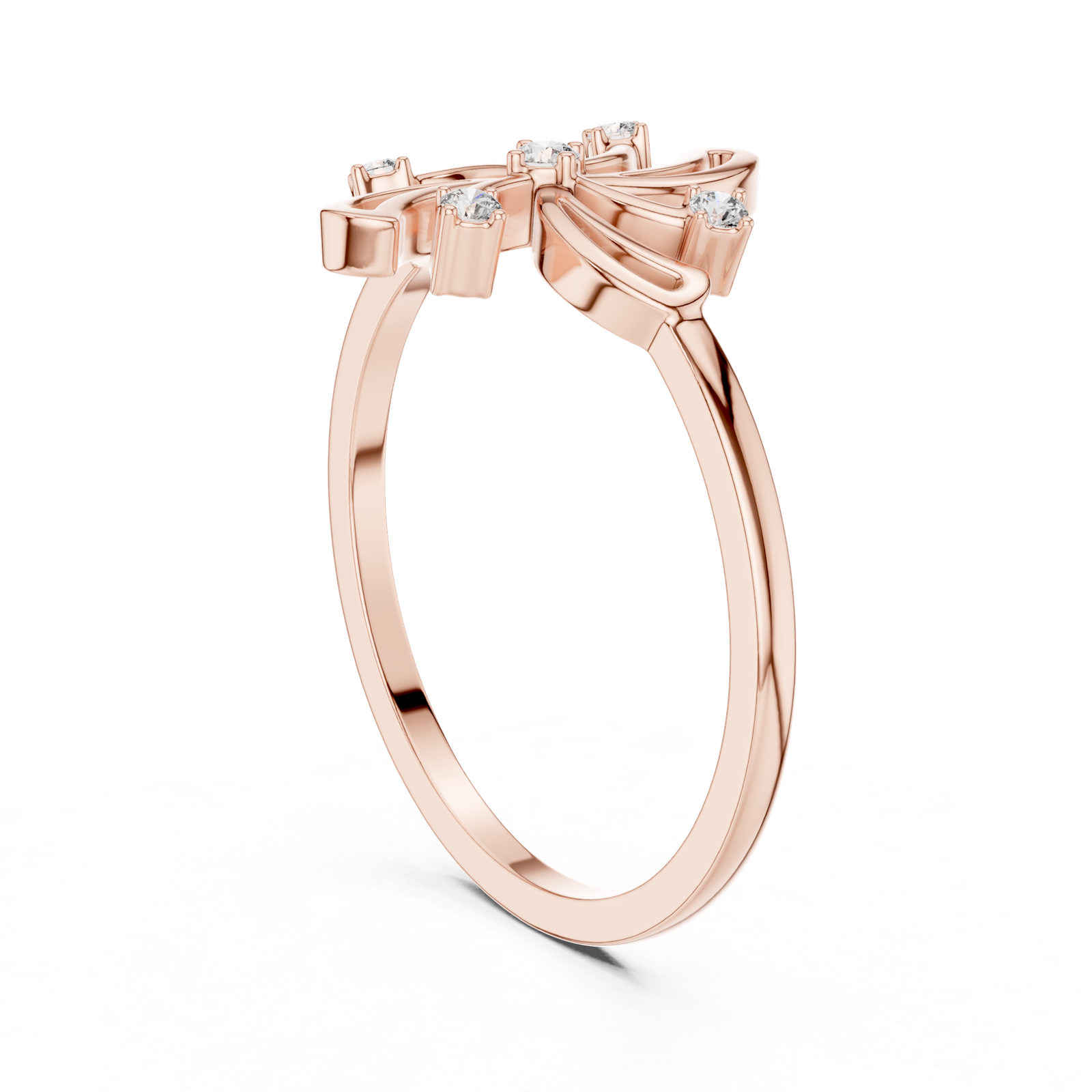 Gold Ring DR-6236, Rose Gold, view 1