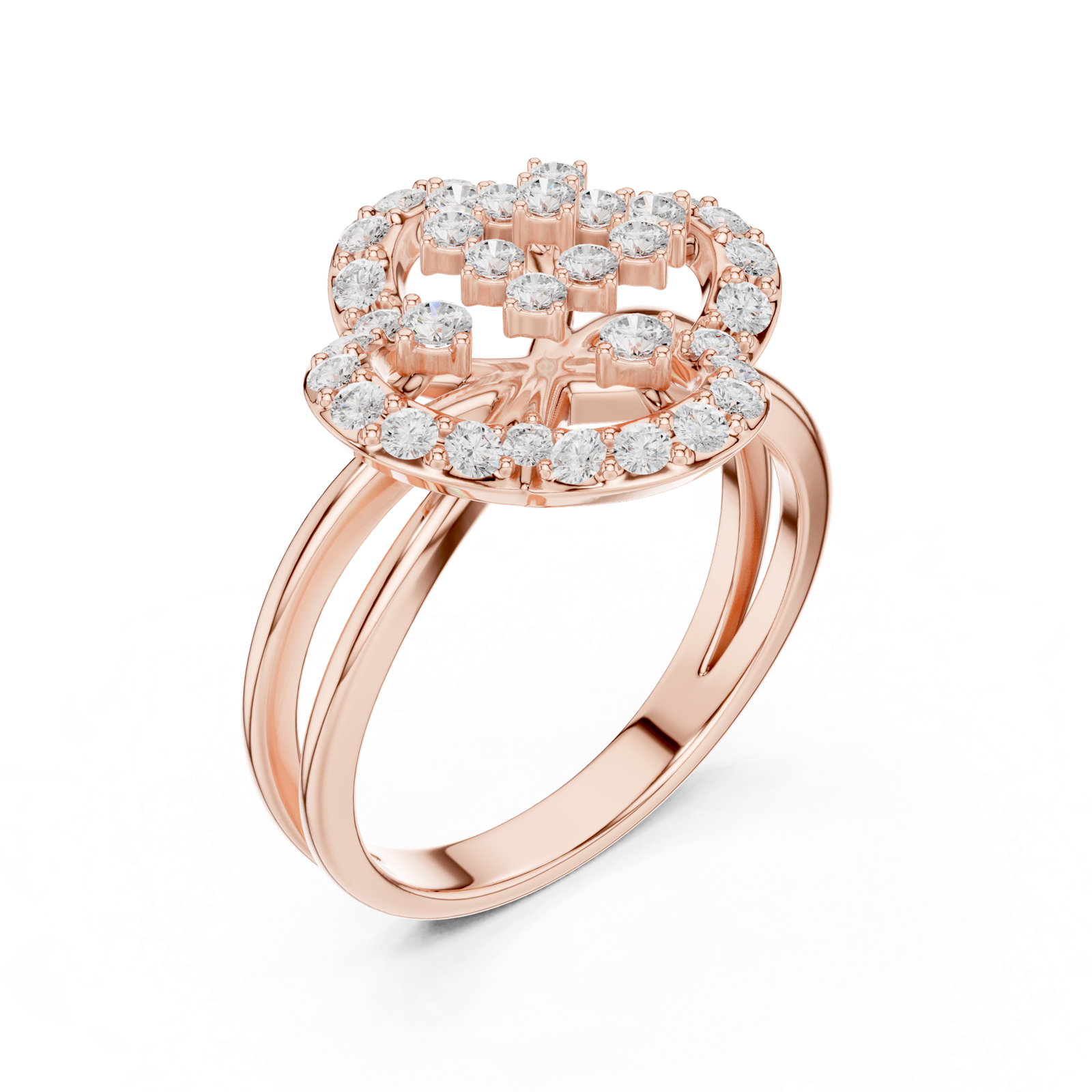 Gold Ring DDLR-459, Rose Gold, view 2