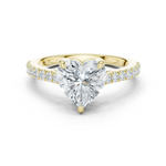 Gold Ring DDLR-039, Heart center stone, Yellow Gold