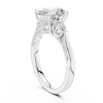 Gold Ring DDLR-284, Oval center stone, White Gold, view 1