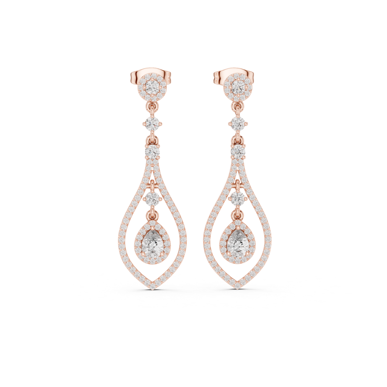 Gold Earrings 3-10006E_115_M, Rose Gold