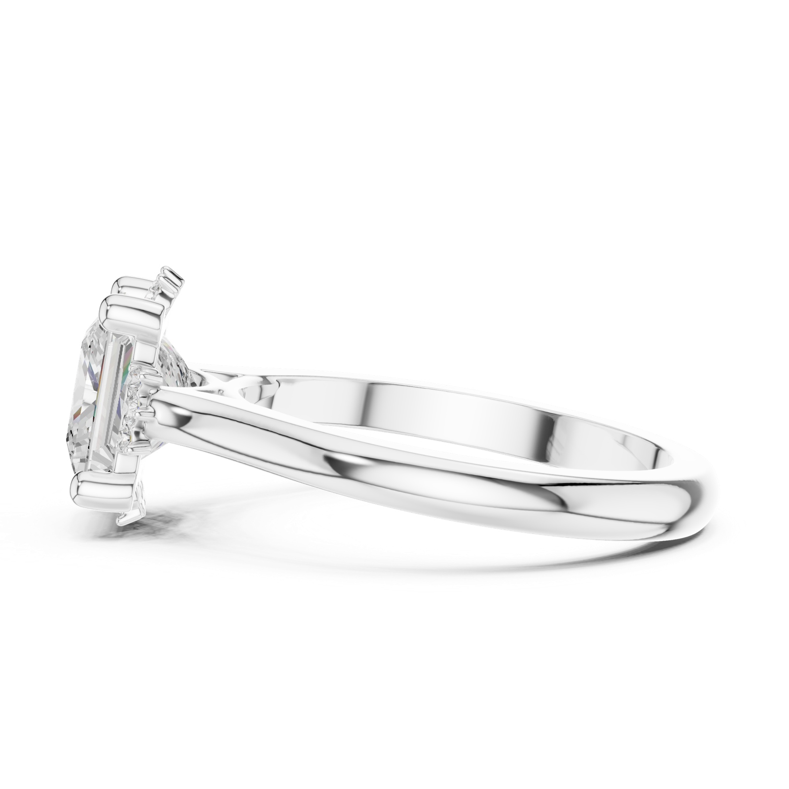 Gold Jewelry L35-123, Princess center stone, White Gold, view 3