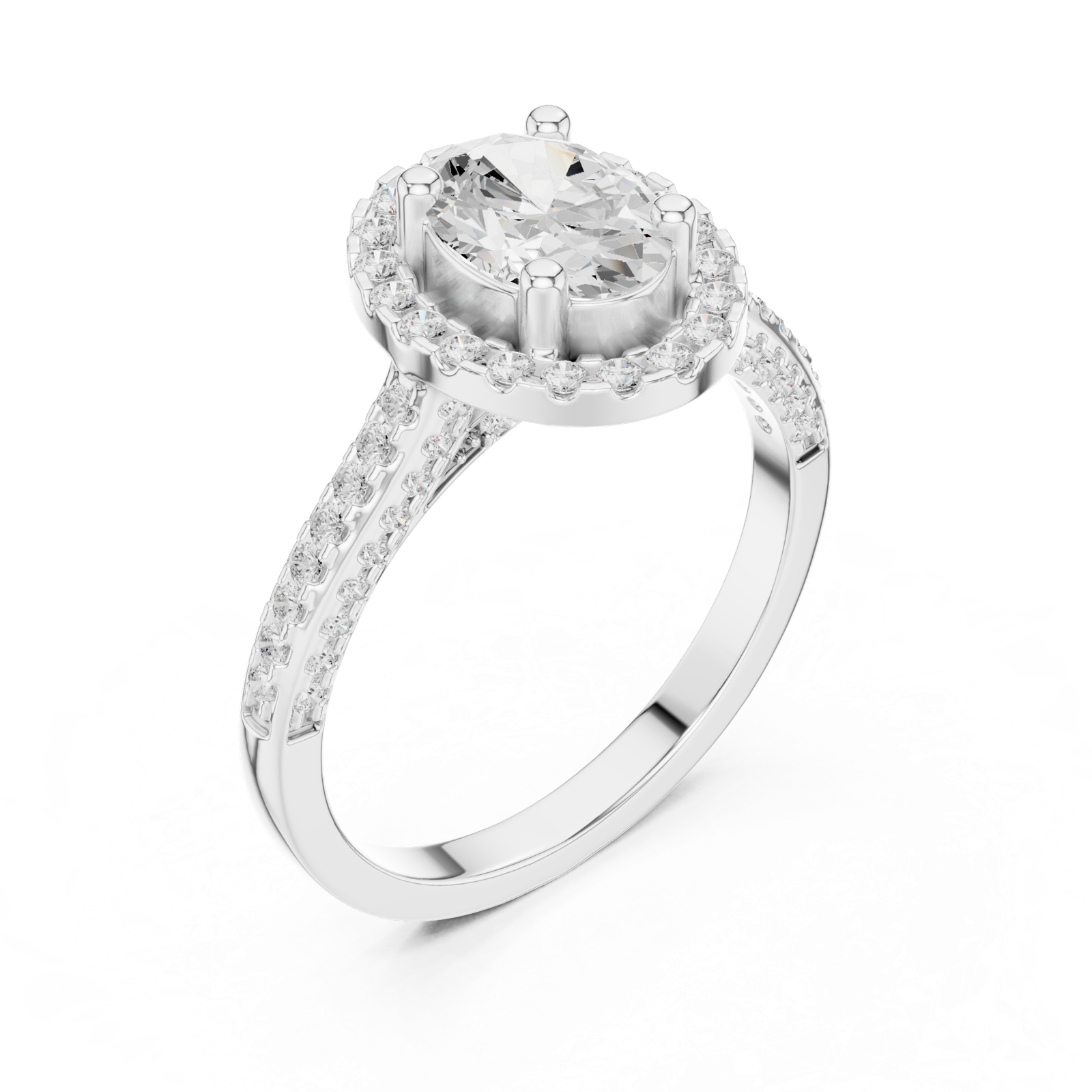 Gold Ring DDLR-415, White Gold, view 2