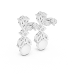 Gold Earrings AER-1, White Gold, view 3