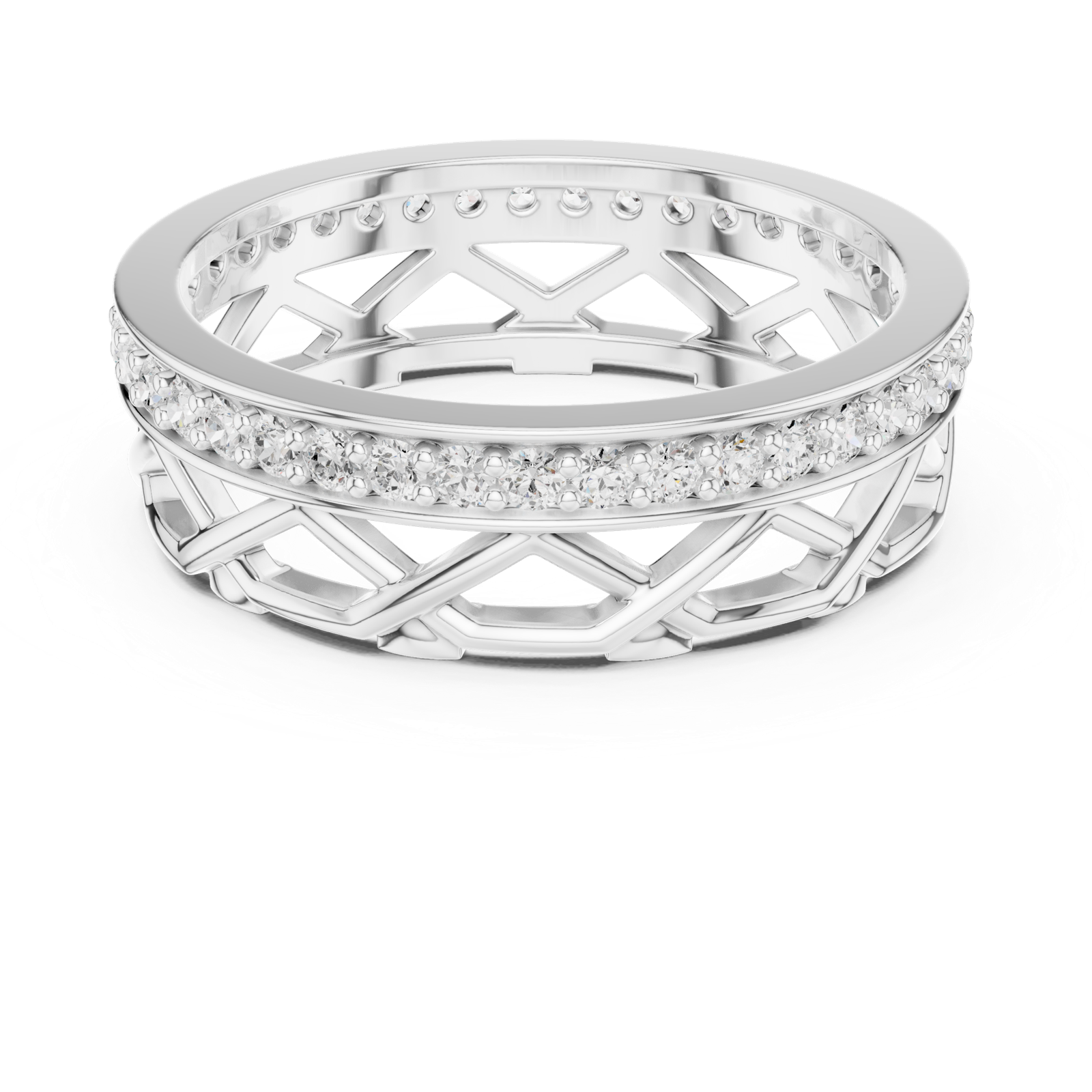 Gold Ring L22-R9, White Gold, view 4