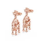 Gold Earrings AER-54, Rose Gold, view 3
