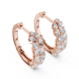 14K Solid Gold Lab Diamond Huggie Earrings, Rose Gold, view 2