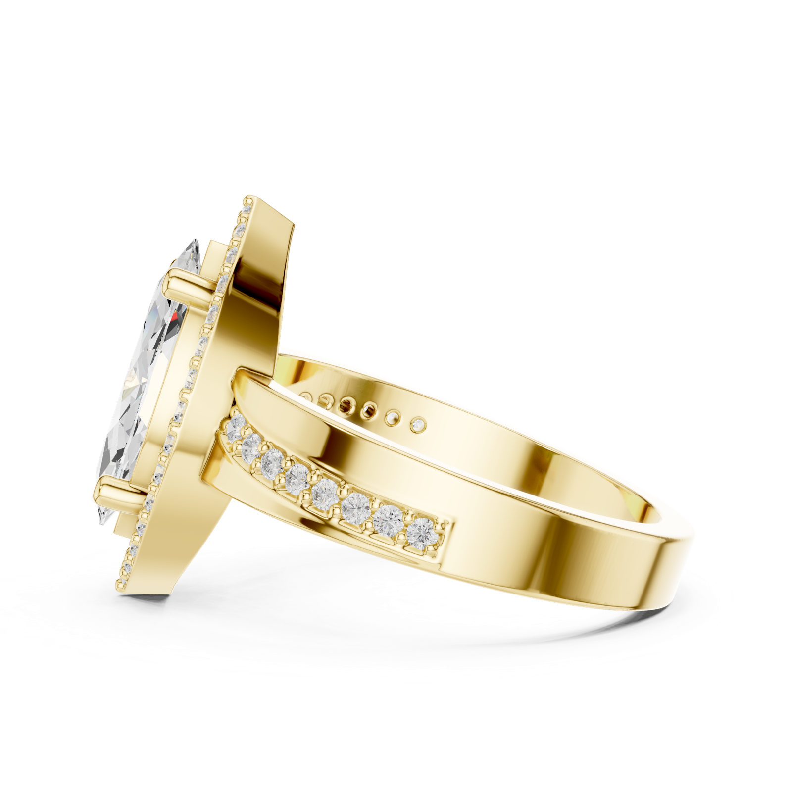 Gold Ring DDLR-355, Yellow Gold, view 3
