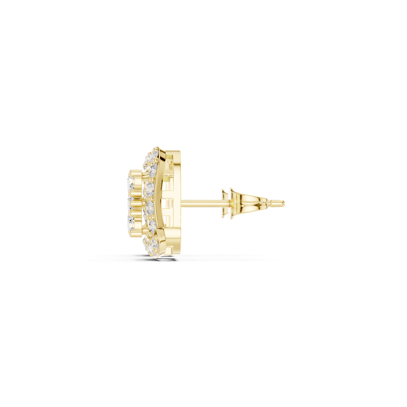 Gold Earrings ALJERV-479, Yellow Gold, view 3