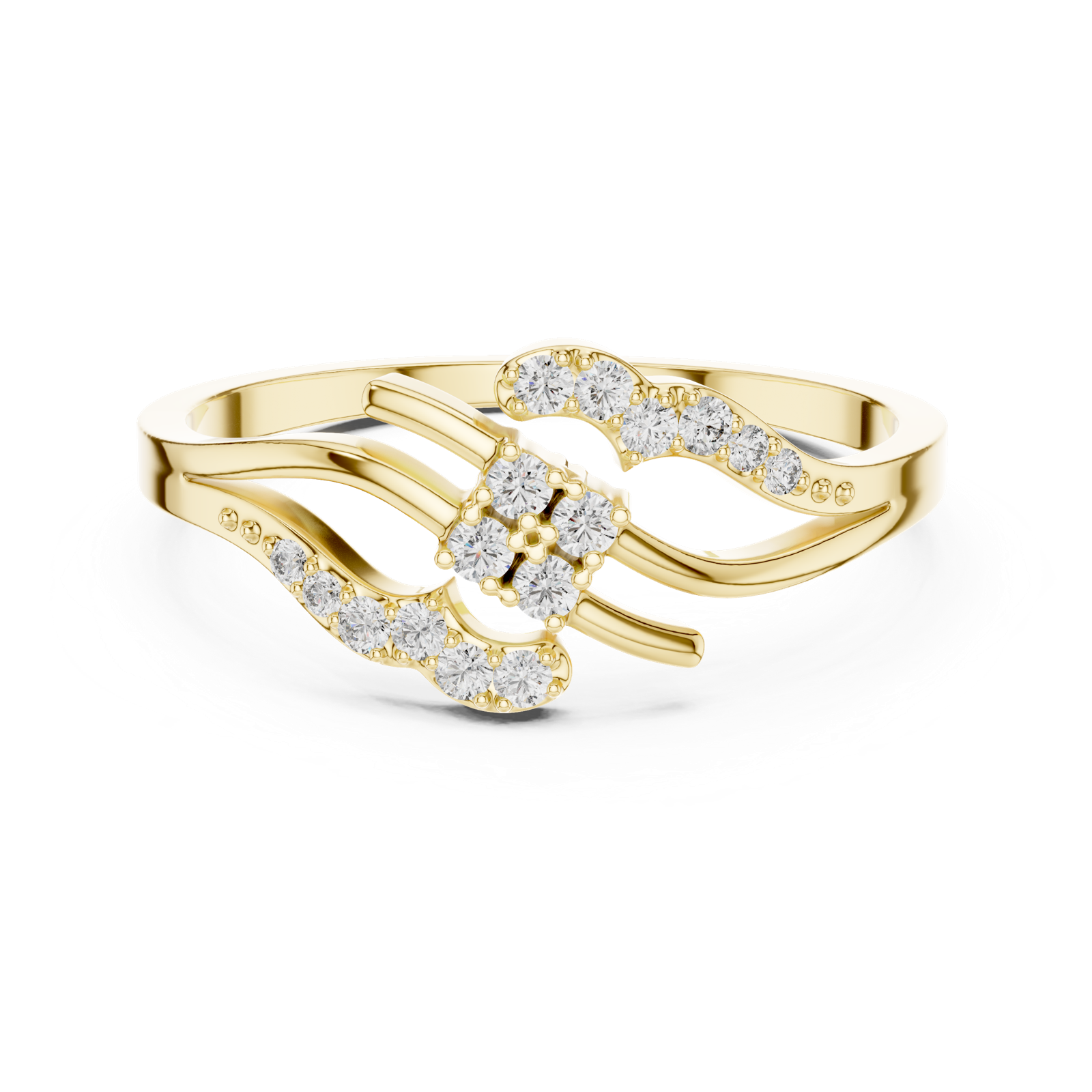 Gold Ring DR-6301, Yellow Gold, view 4