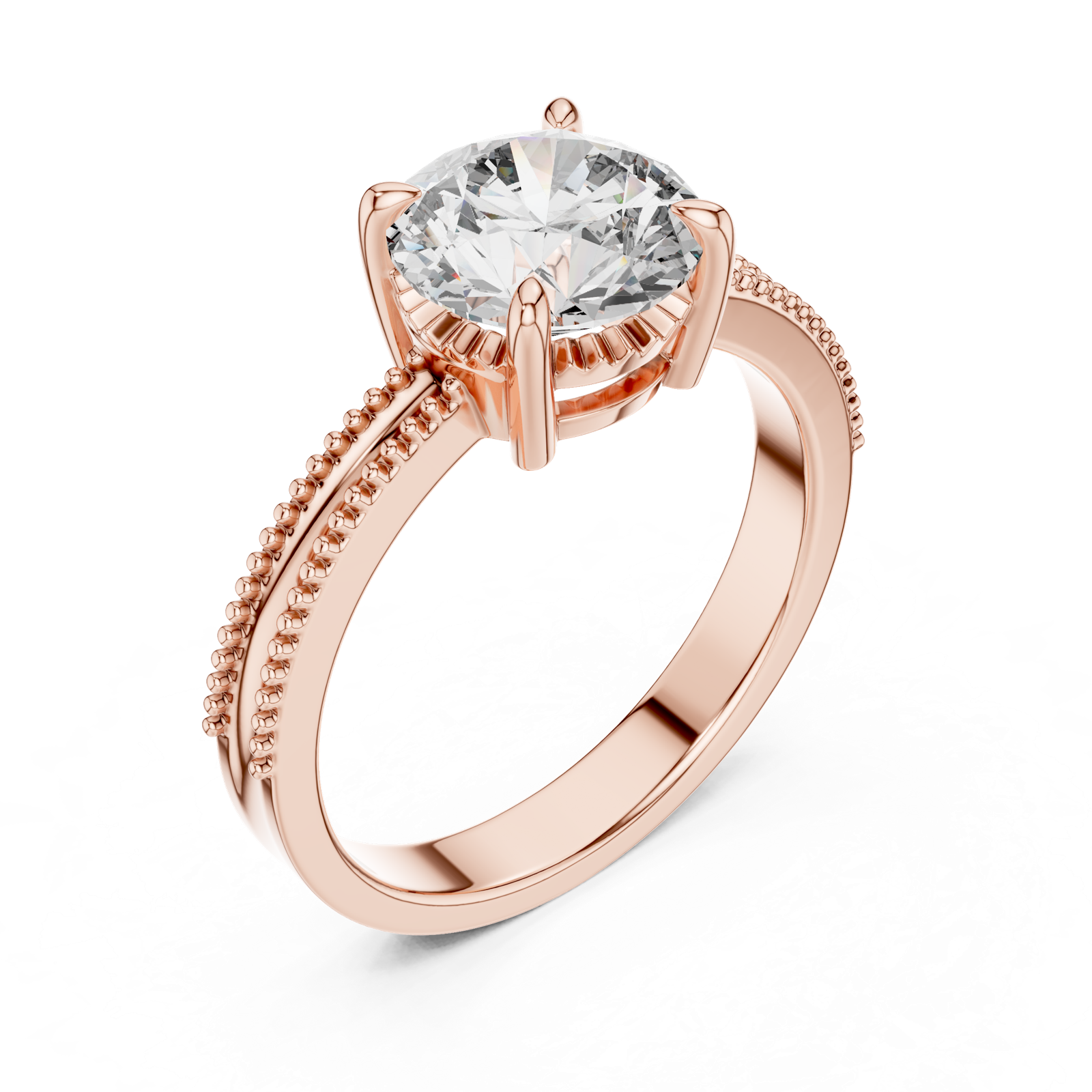Gold Ring LR-0024, Rose Gold, view 2