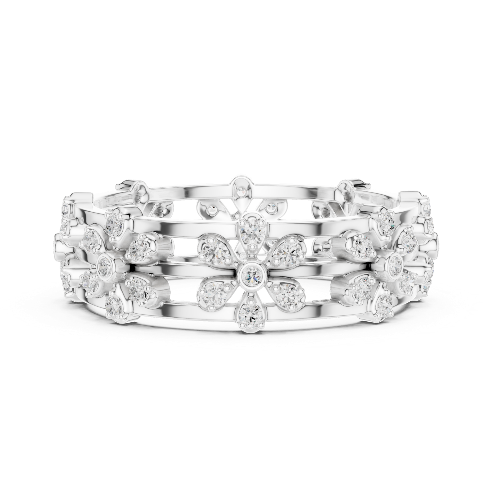 Gold Ring R37, White Gold, view 3