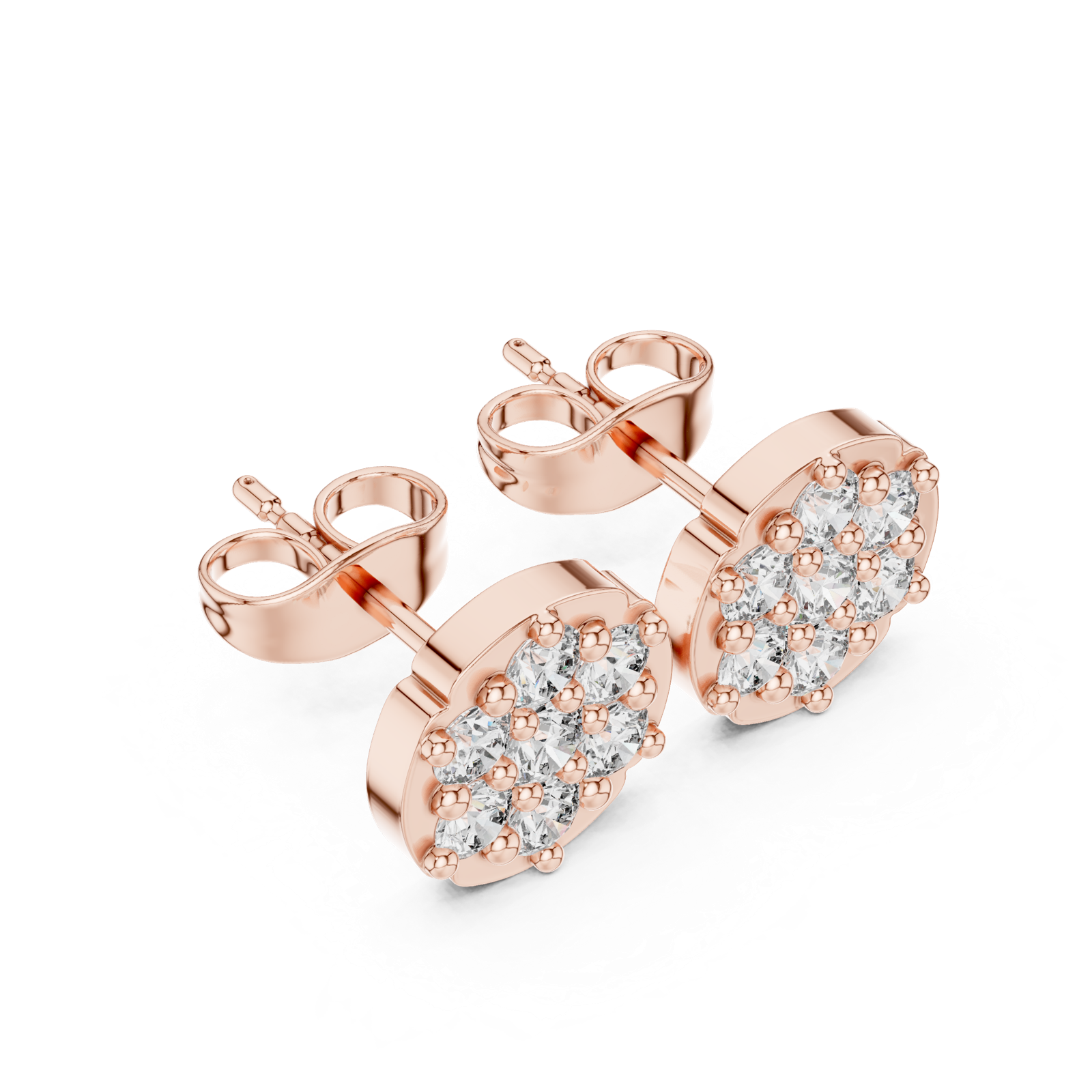 Gold Earrings 9-10032E, Rose Gold, view 2