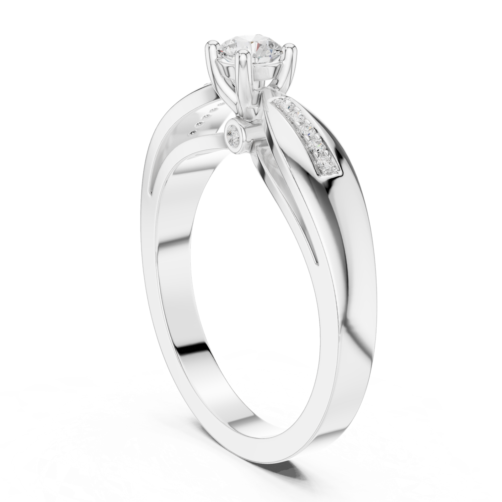 Gold Ring DDLR-839, White Gold, view 1