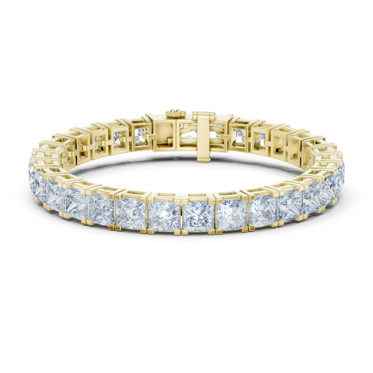 14K Solid Gold Lab Diamond Bracelet, Yellow Gold