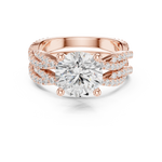 Gold Ring DDLR-300, Round center stone, Rose Gold, view 4