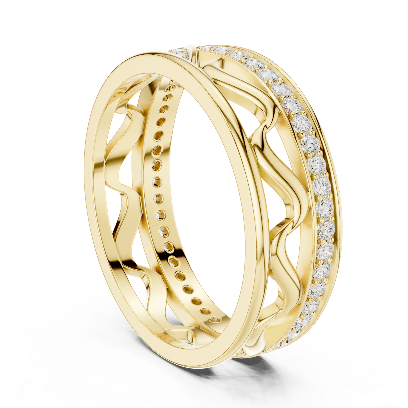 Gold Ring R25, Yellow Gold, view 1