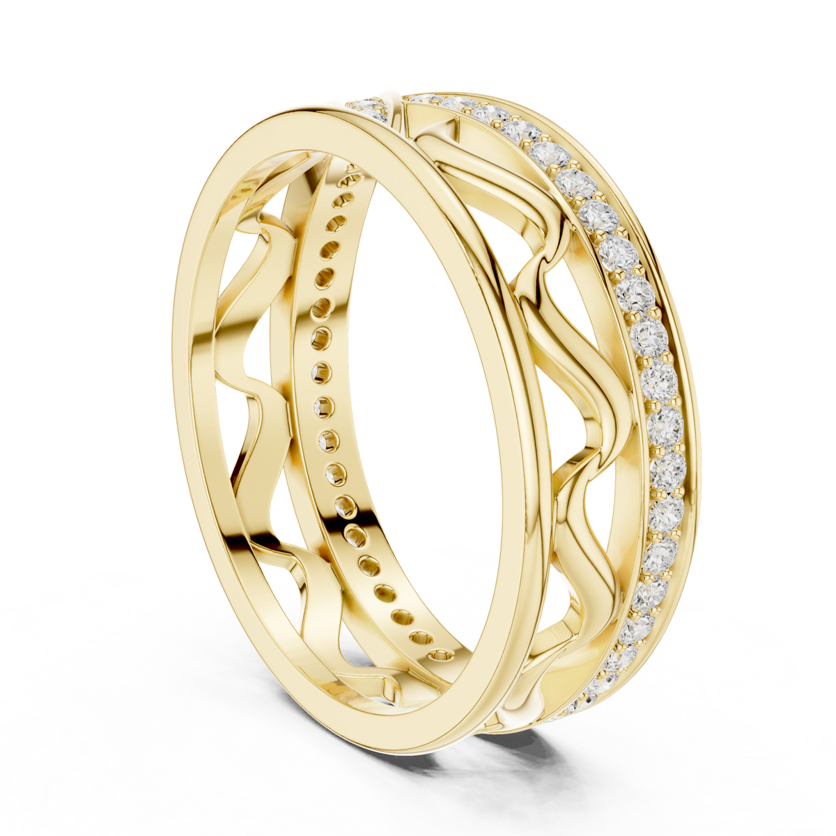 Gold Ring R25, Yellow Gold, view 1